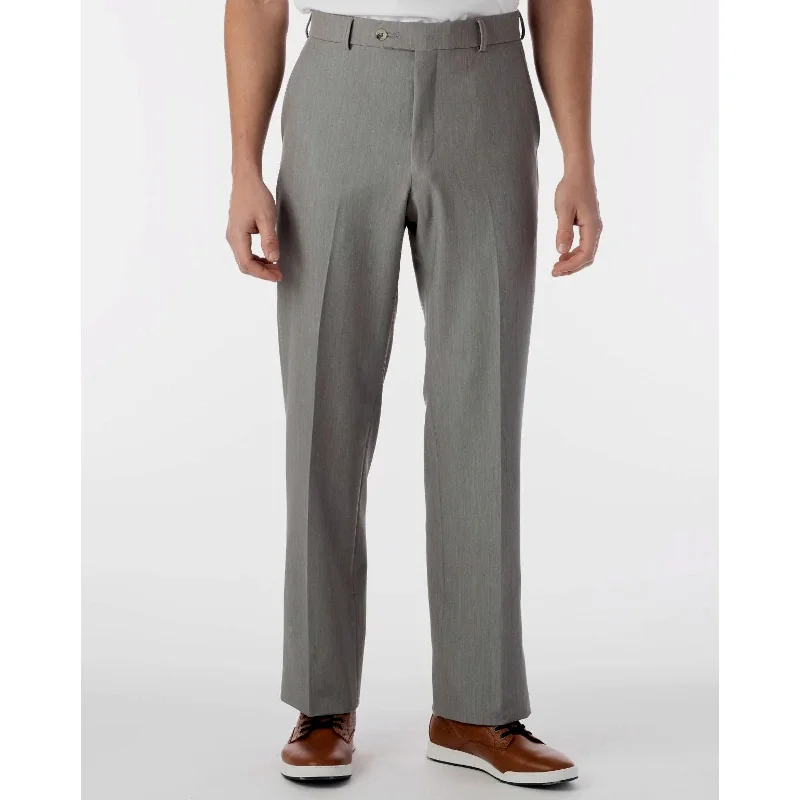 Performance Wool Blend Commuter Bi-Stretch Serge Comfort-EZE Trouser in Grey (Flat Front Models) by Ballin