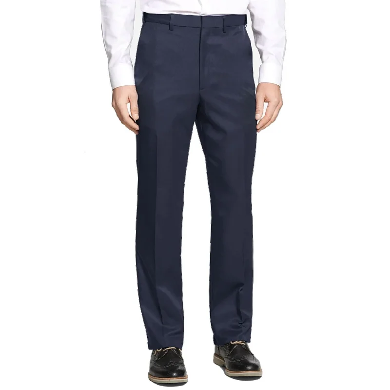 Prime Poplin Trouser in Navy (Self Sizer Plain Front - Regular & Short Rise) by Berle