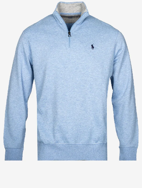 Double Knit Half Zip Jersey Blue