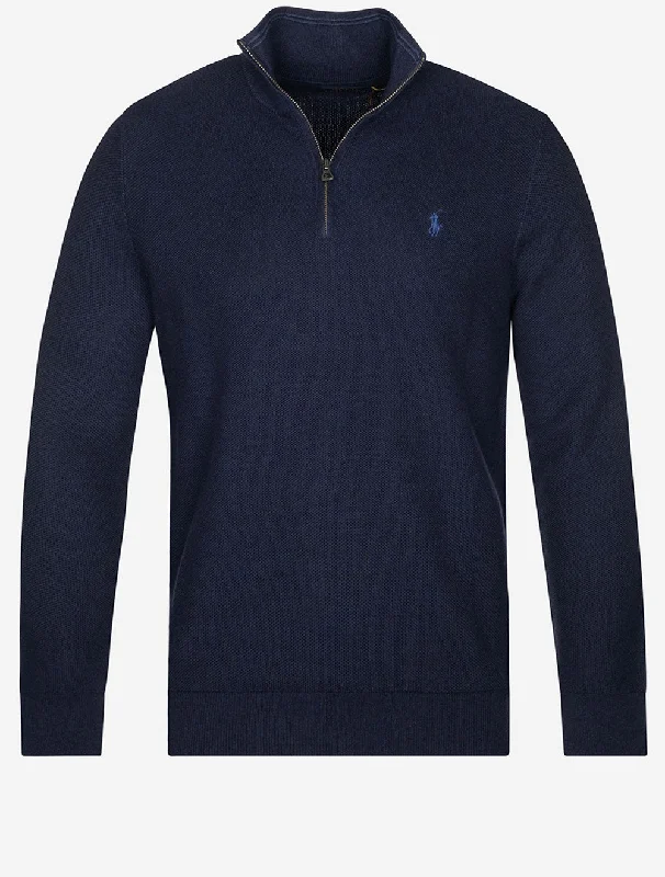 Half Zip Pique Pullover Cruise Navy