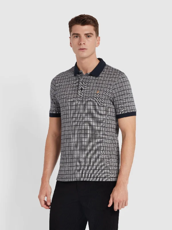 Rutland Check Polo Shirt In True Navy