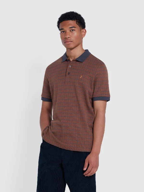 Rutland Check Polo Shirt In Charcoal