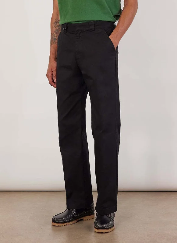 Stay Press Trousers | Cotton Twill Canvas | Black