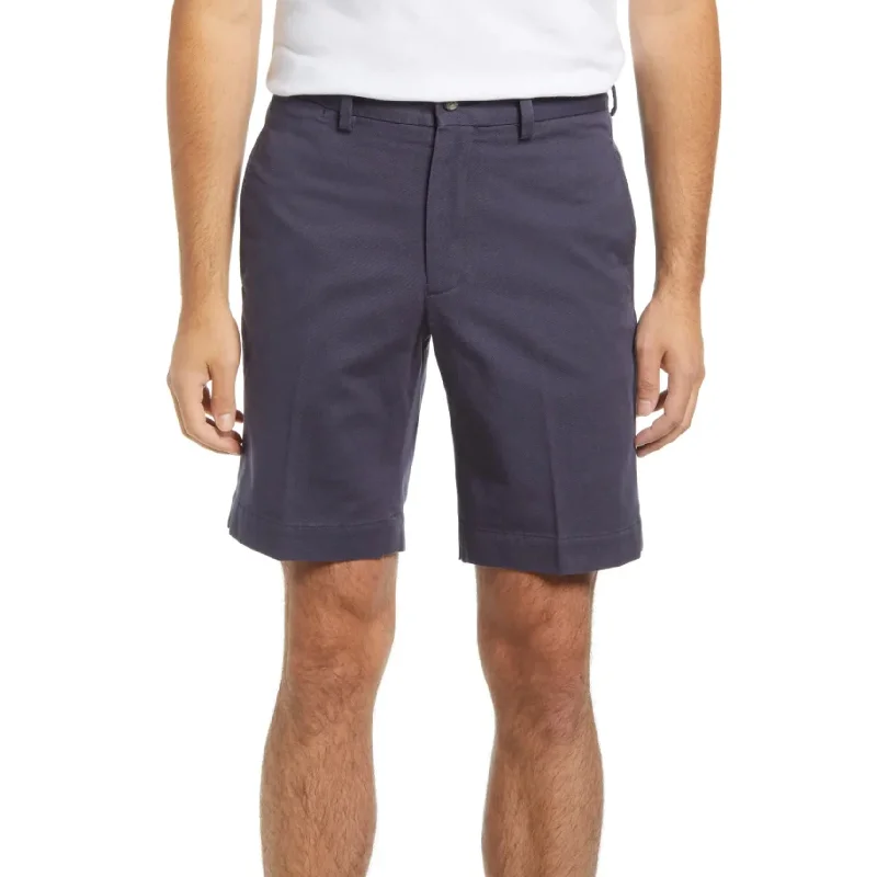 Washed Khaki Shorts in Navy (Sumpter9 Flat Front) by Charleston Khakis