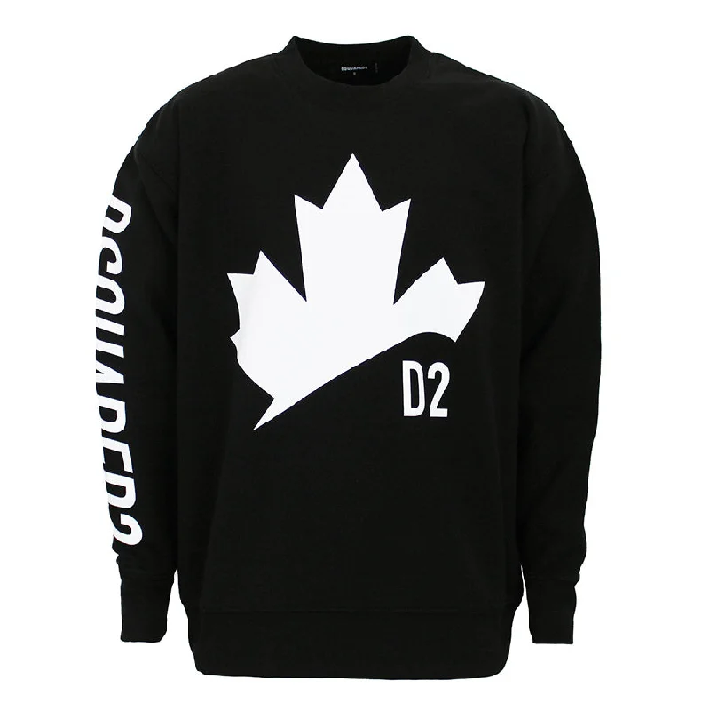 DSQUARED2 - D2 Leaf Oversized Sweatshirt in Black