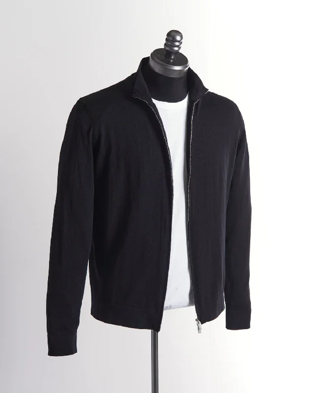 Full Zip Lightweight Crepe Cotton Cardigan