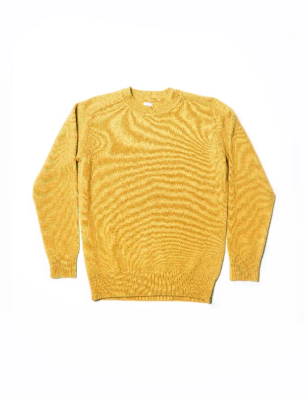 WOOL CREW NECK SWEATER - YELLOW