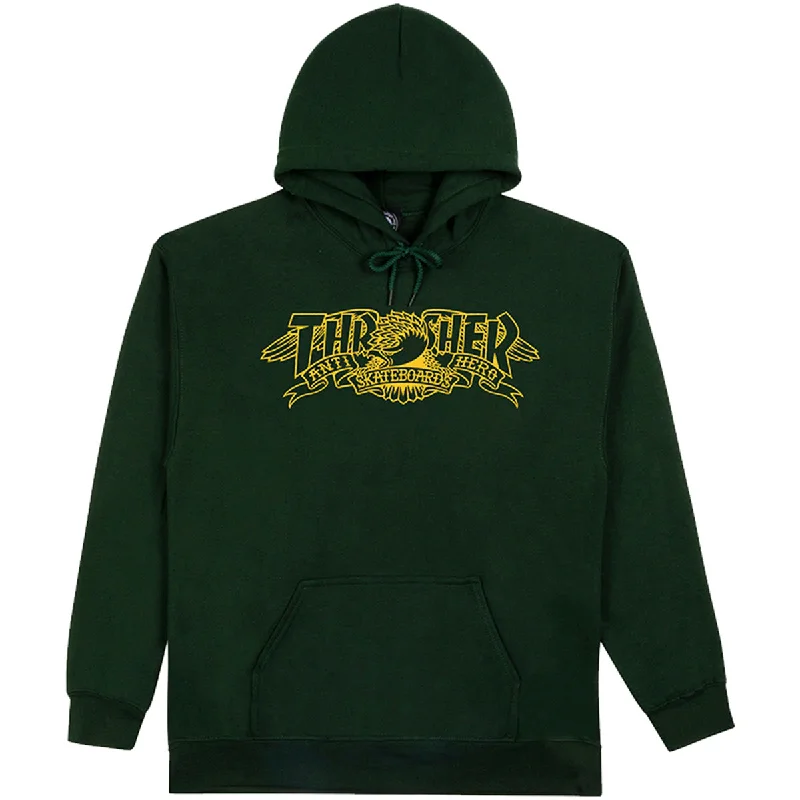 Thrasher - Anti Hero Mag Banner Hoodie Forest Green