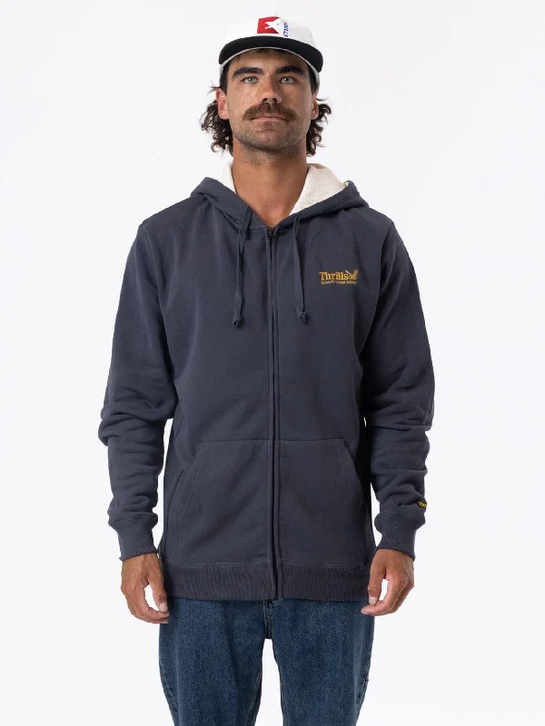 Thrills Union Zip Hood - Dark Charcoal