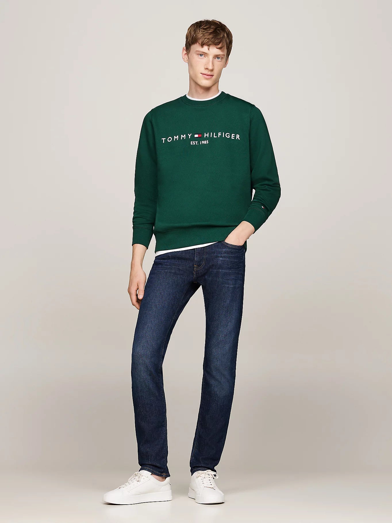 Logo Embroidery Jumper in Green